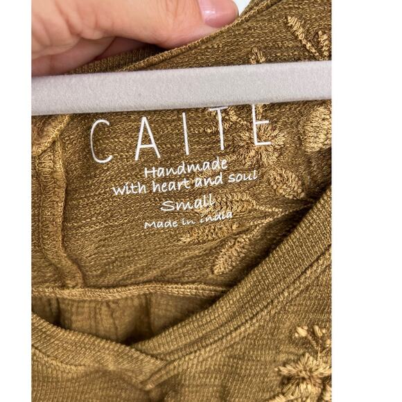 NWT Anthropology by Caite Jonna Top - Size Small Brown Color - Picture 5 of 10